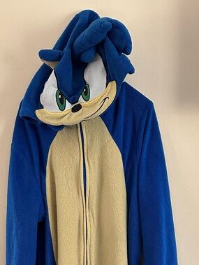 Komar Kids Blue and Cream Sonic the Hedgehog Plush Hoodie Costume